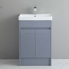 600mm Bathroom Vanity Unit & Basin Sink Floor Standing Cabinet Grey