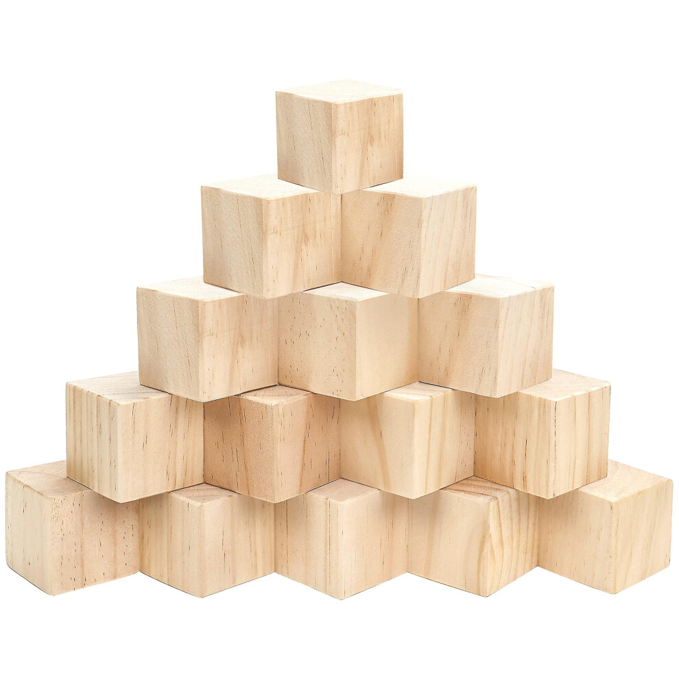 Wooden Cubes (50 Pack) 2 X 2 X 2cm (0.78 X 0.78 X 0.78 Inch)wood Cubes Unfinished Pine Wood Blocks