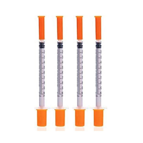 100 Pack 29g 1cc 1/2inch Syringe With Needle - Disposable Individual Package Ty