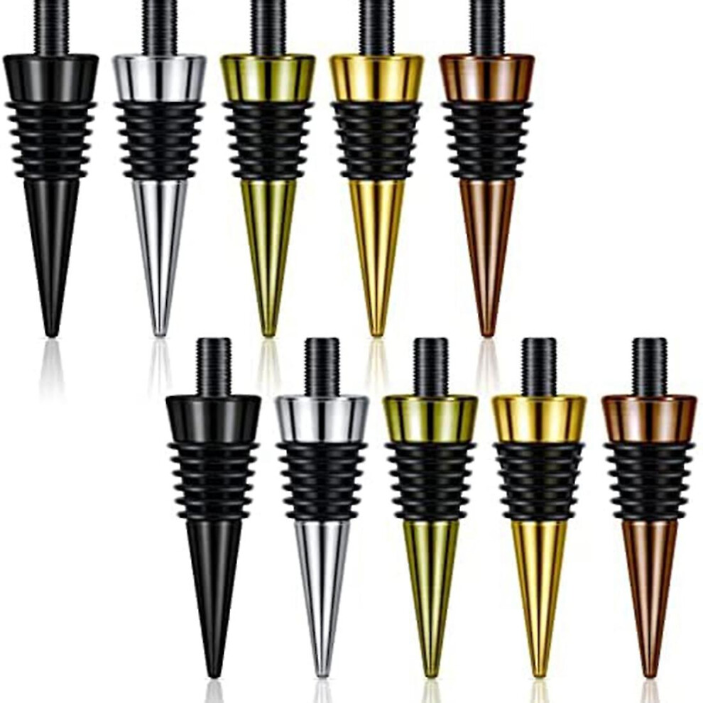 10 Pieces Blank Bottle Stopper With Threaded Post Metal Wine Stopper Inserts Set Hardware Compatible Wood Turning Diy Project