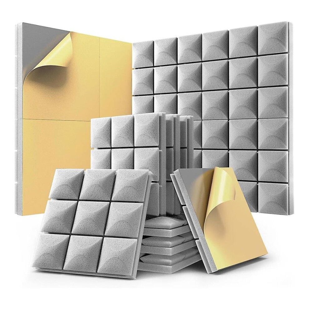 12 Pack Sound Proof Foam Panels With Self-adhesive, 12 X 12 X 2 Inches Acoustic Panels,soundproof W