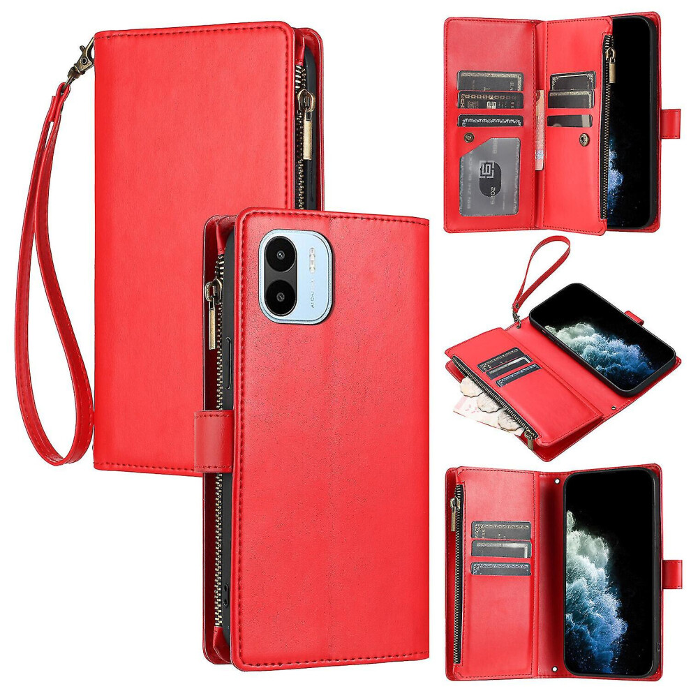 (C1) Compatible With Xiaomi Redmi A2 Case Pu Leather Flip Cover Zipper Wallet Card Slots Magnetic Case For Xiaomi Redmi A2 6262875230515