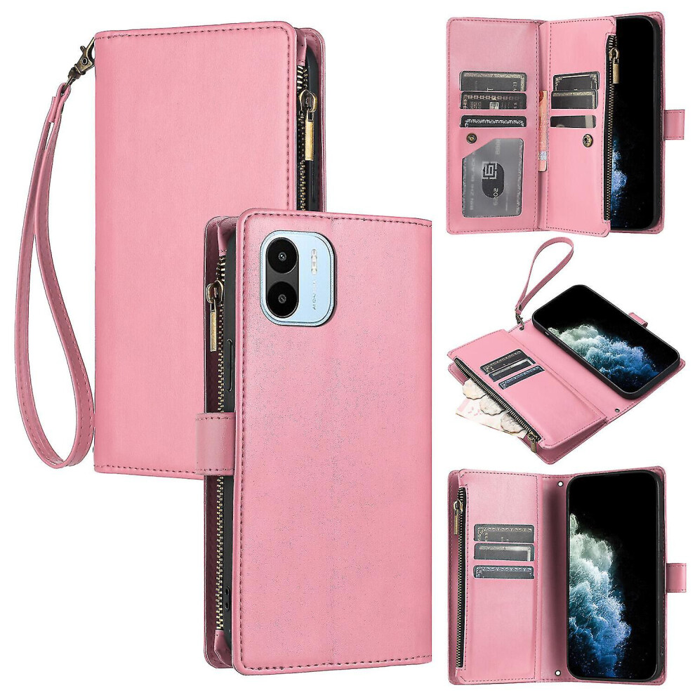 (C2) Compatible With Xiaomi Redmi A2 Case Pu Leather Flip Cover Zipper Wallet Card Slots Magnetic Case For Xiaomi Redmi A2 6262875230546