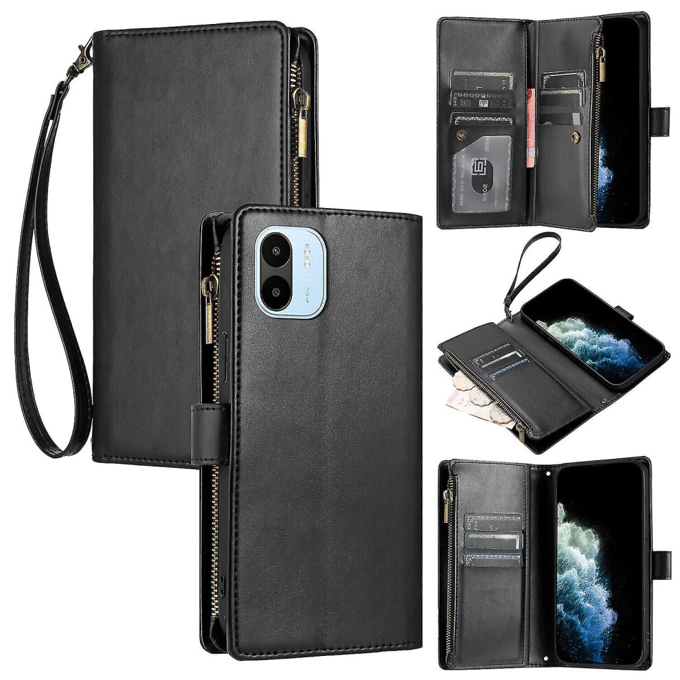 (C4) Compatible With Xiaomi Redmi A2 Case Pu Leather Flip Cover Zipper Wallet Card Slots Magnetic Case For Xiaomi Redmi A2 6262875230553
