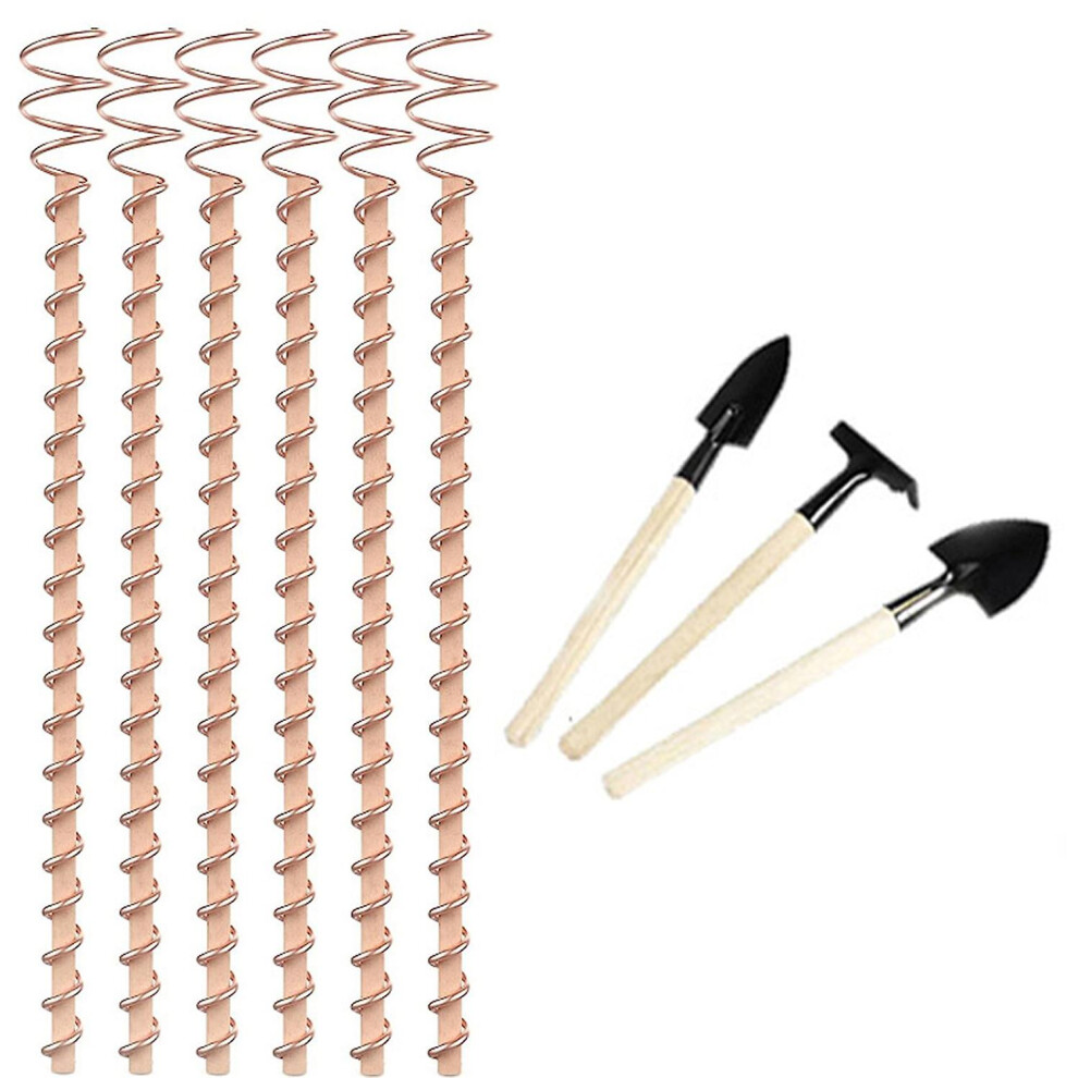 1/6Pcs 17-inch Electroculture Plant Stake Wood Rod Garden Plants Vegetables Growing Electro Culture