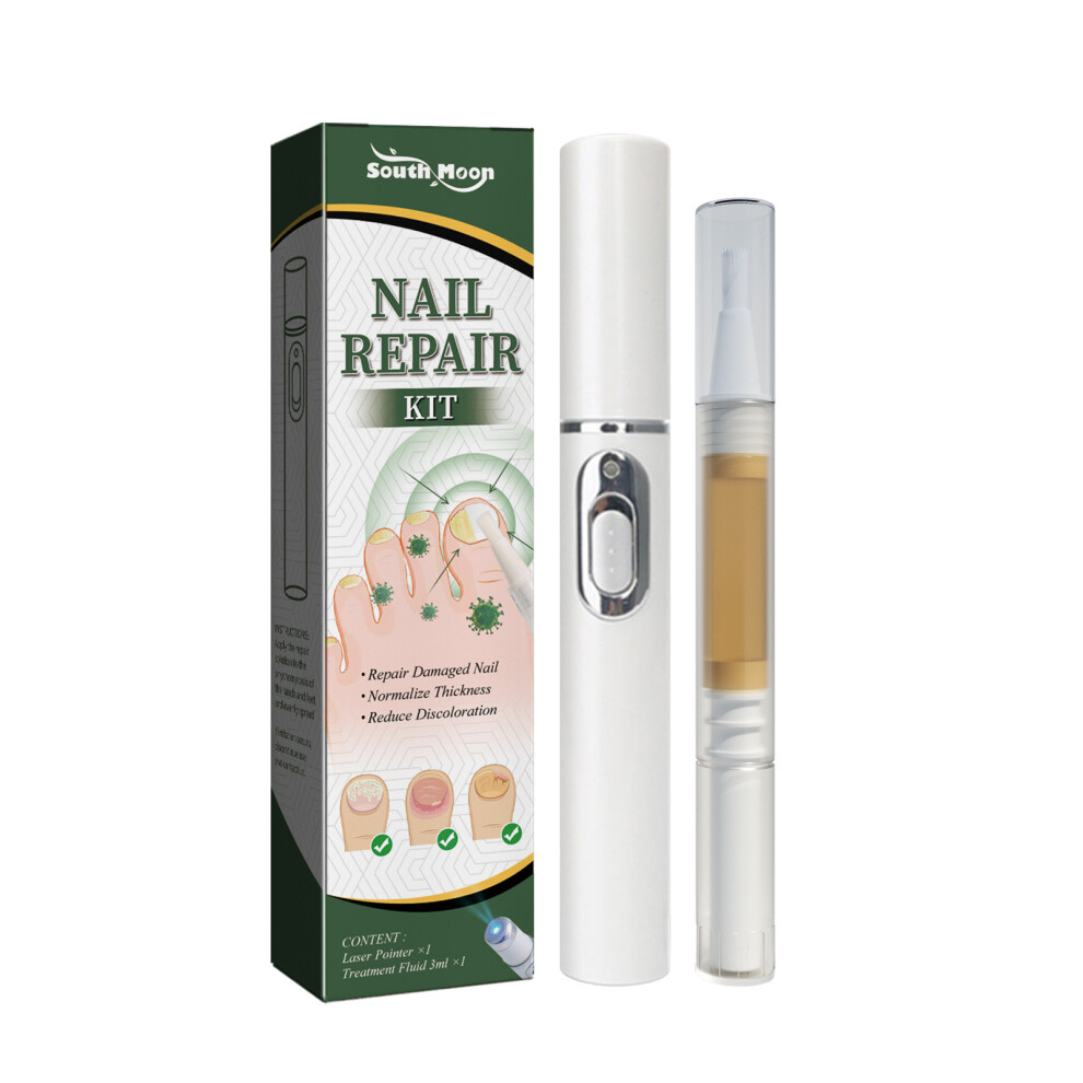 Mdsrjone (Laser Pen + Repair Solution 3Ml) Toenail Repair Kit Onychomycosis Cleansing And Brightening Hand And Foot Repair Kit
