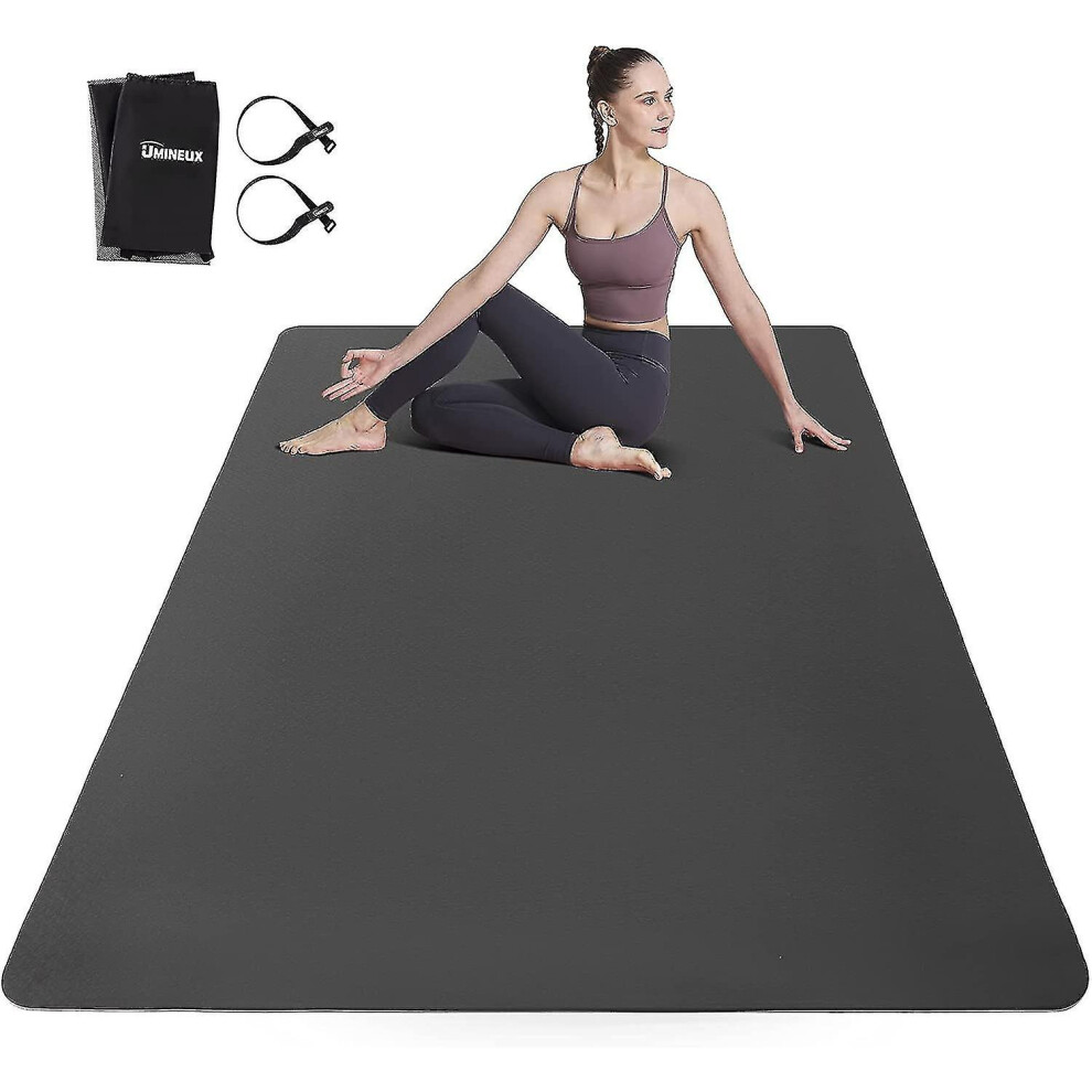 2023 - Extra Wide Yoga Mat for Men and Women, 1/4" Thick, Large Tpe Fitness Mat for Home Gym