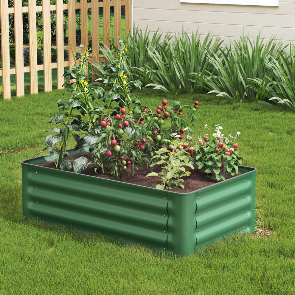 (100cm W x 60cm D x 30cm H) Galvanized Steel Raised Garden Bed
