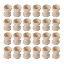 24 Pieces Of Wooden Shelf Egg Cup Egg Storage Rack Easter Egg Cup Household Use