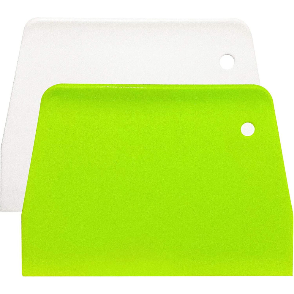 (2pcs) Dough Scraper Bowl Scraper Food Safe Plastic Dough Cutter Flexible Plastic Scraper Practical Bench Scraper Multipurpose Food Scrappers For Brea