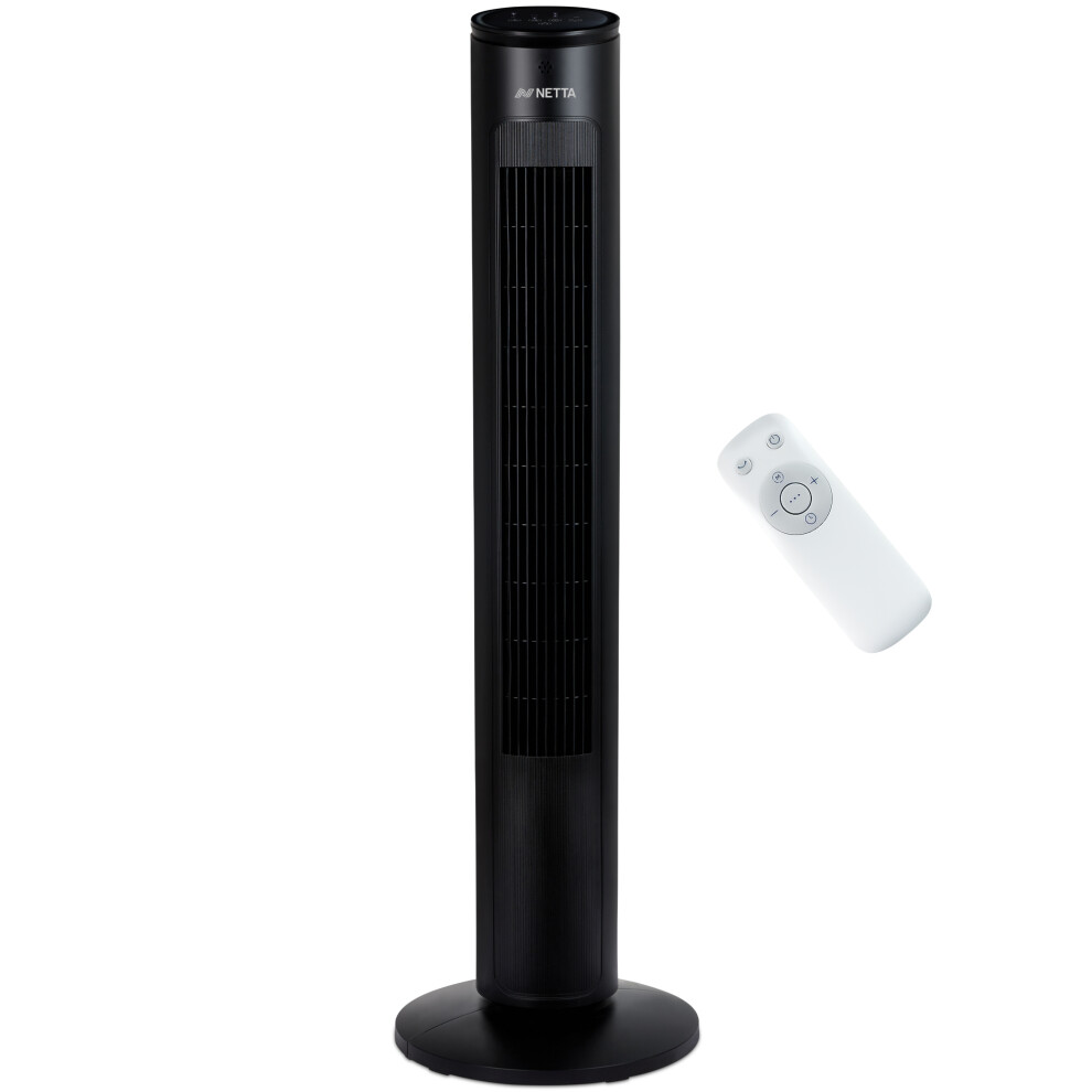 (Black) NETTA 42" Tower Fan with Timer and Remote Control