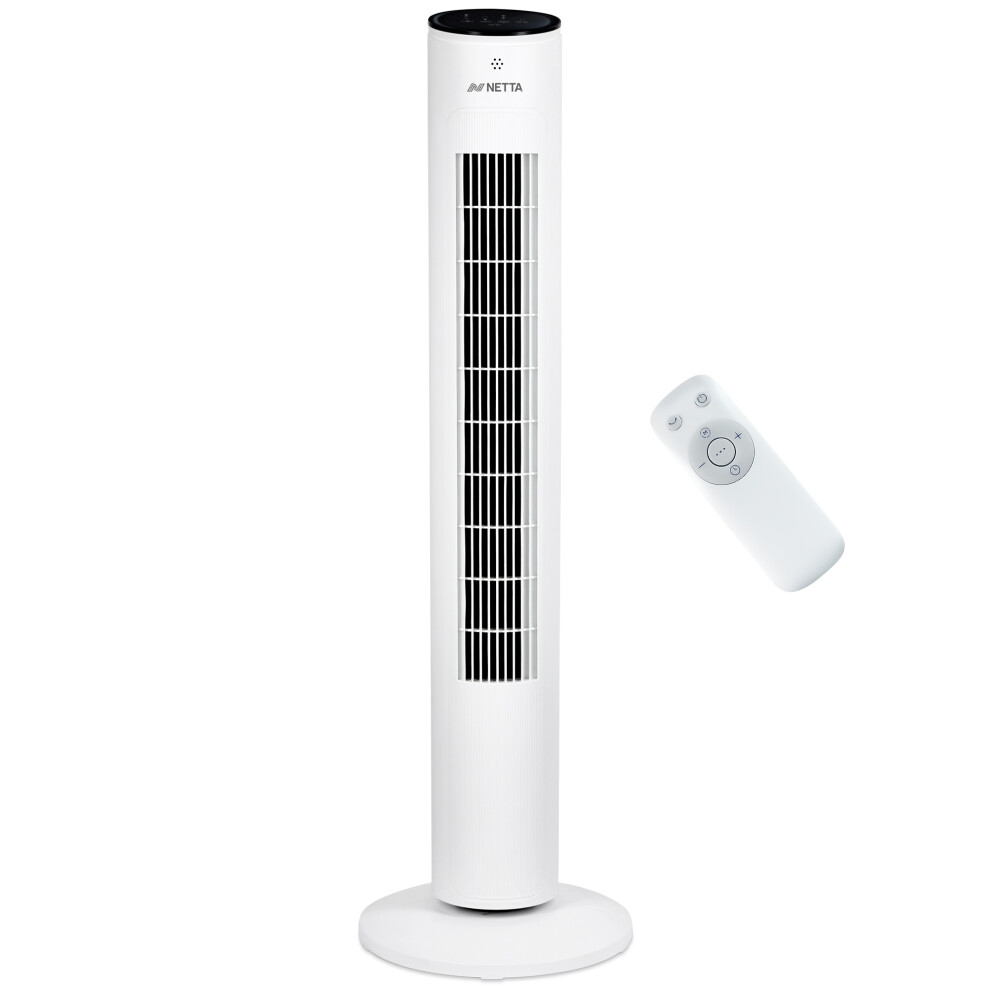 (White) NETTA 42" Tower Fan with Timer and Remote Control