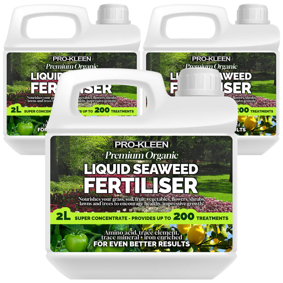 (3) 2L Pro-Kleen Premium Organic Liquid Seaweed Fertiliser