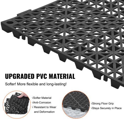 VEVOR Tapis de Drainage Modulaire VEVOR, 12 Pack 12" x 12" Tapis Interlockables en PVC 2