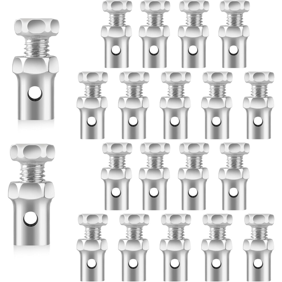 20 Pack 1/8" Universal Throttle Cable Ends Stop Throttle Brake Cable Parts Lock Clamps For Go Kart Motorcycle Motorized Bike Lawn Mower 6935462216031
