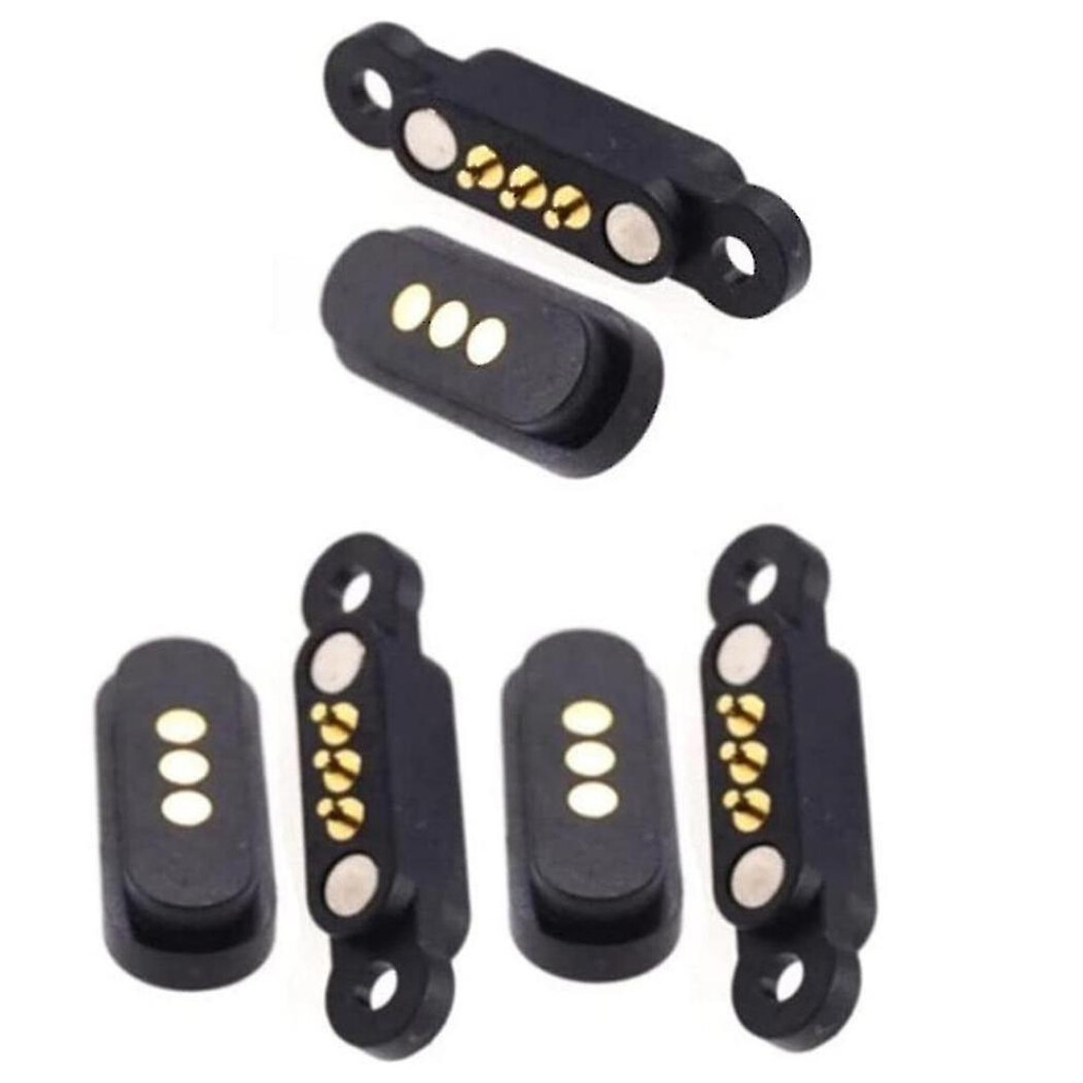 3 Pairs Spring Loaded Magnetic Pogo Pin Connector 3 Positions Magnets Pitch 2.3mm 3p Through Holes
