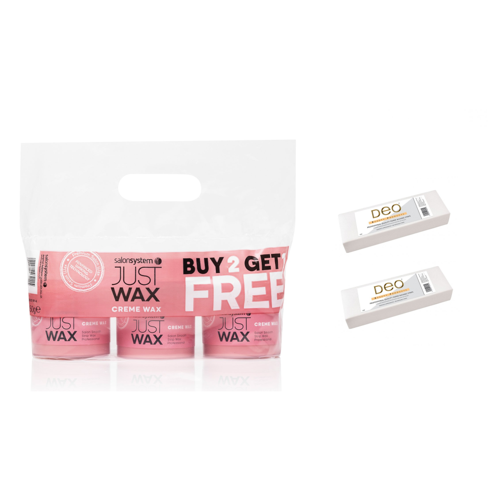 Salon System Just Wax Creme Wax 3 for 2 and Deo Wax Strips