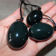 3pcs Nephrite Jade Eggs Set For Women - Kegel Exercise, Vaginal Muscle Tightening, Drilled Massage