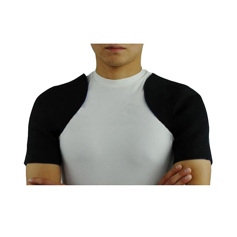 (L) Double Shoulder Support Brace Injury Arthritis Strap Pain Relief
