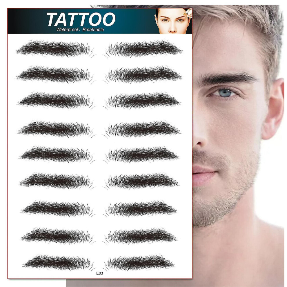 4d Hair-like Waterproof Eyebrow Tattoos Stickers Grooming Sticker 6pcs