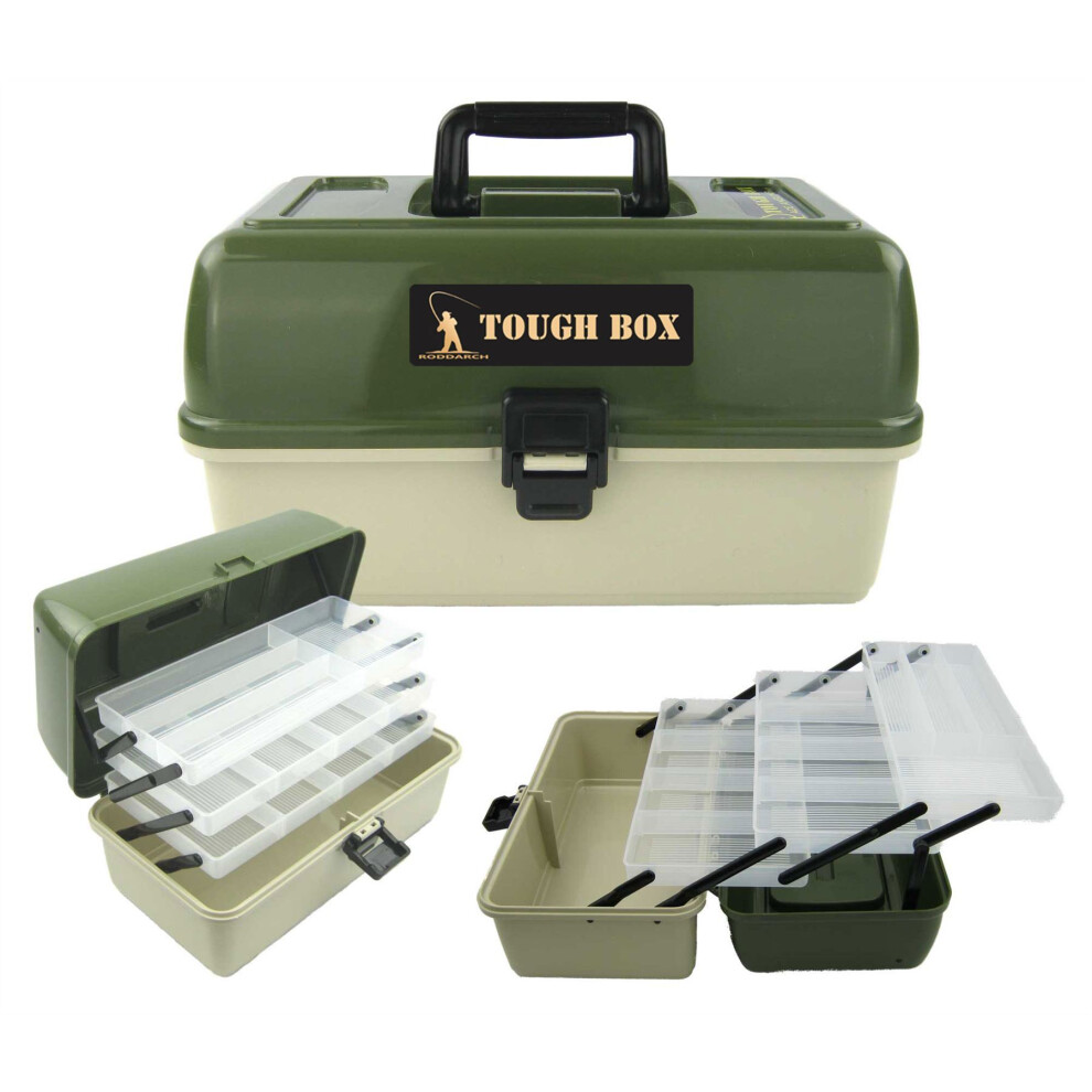 Roddarch 3 Tray Cantilever Fishing Tackle Tough Box