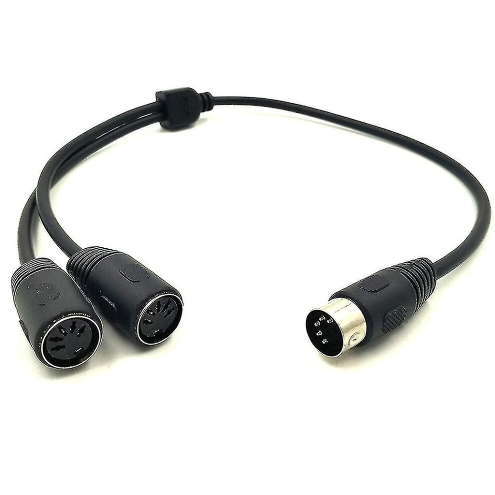 50cm Midi Din 5p Y Splitter Adapter Cable Male To 2x Din-5 Female Extend Cord