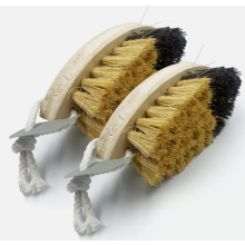 2x Vegetable & Potato Brushes - Wooden Scrubbers with Dual-Action Bristles, 5x13.5 cm, Code (3073)x2