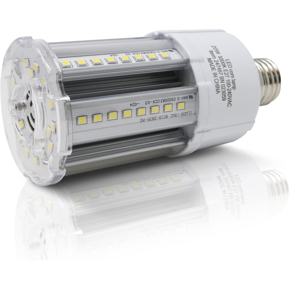 Bright Source LED Corn Light Bulb, 20w, E27, 2,250lm, Warm White 3000K, Max.140 Lm/W, 360Â° Beam Angle, replaces Metal Halide/Son/HID/HPS-image-OPC-PDWWSQG-NEW