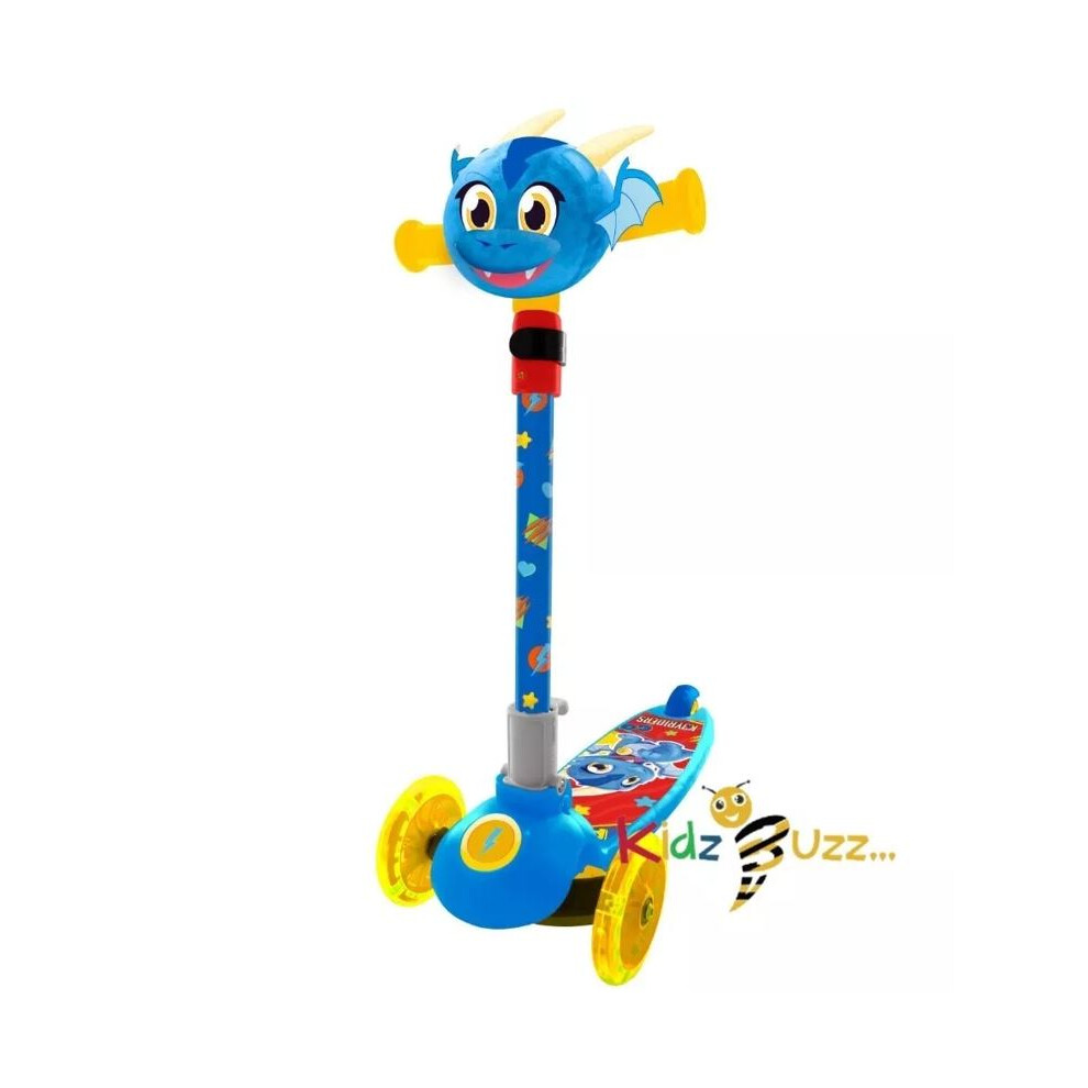 Scooter 3 Wheeled Draky Plush Head Scooter For Kids