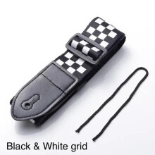 (Black and White Checkerboard) Polyester Guitar Straps for Bass/Acoustic/Electric