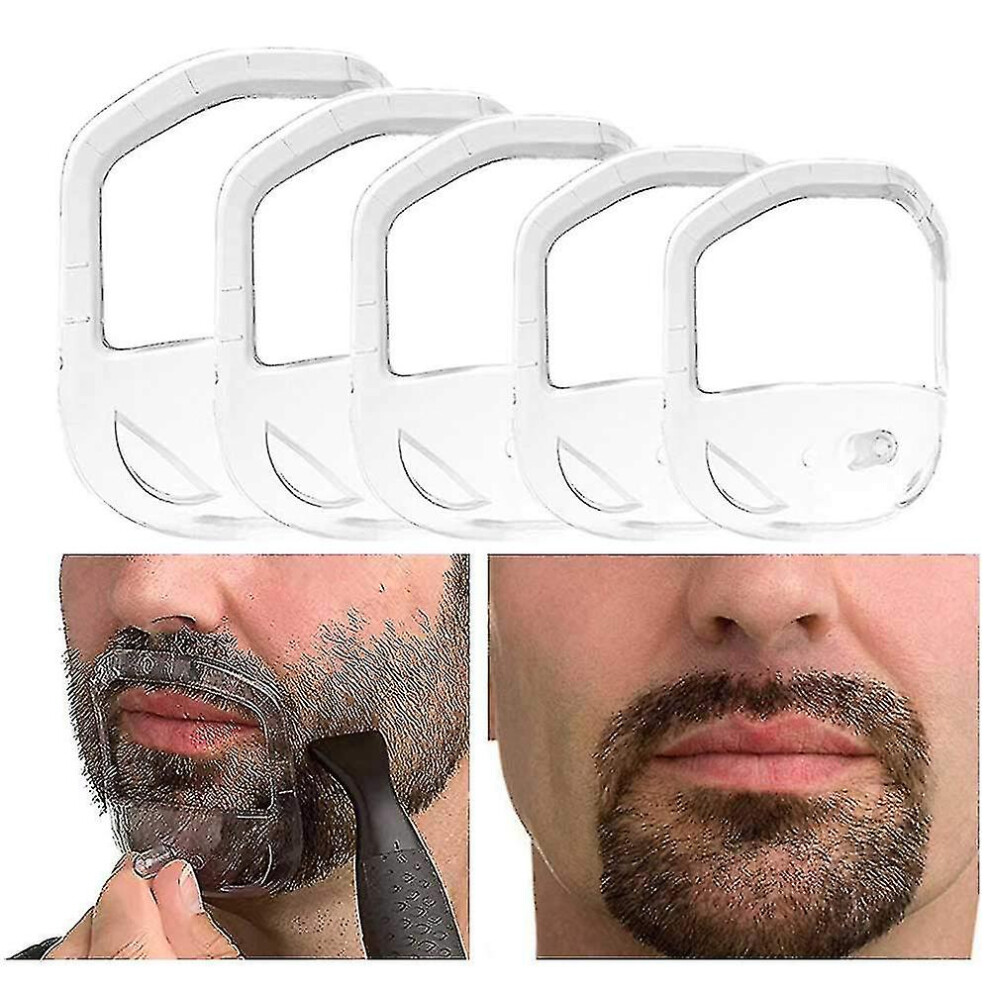 Beard Shaper Goatee Mustache Grooming Tool Face Hair Styling Template For Man 5 Pcs/set, Salon Mustache Beard Styling