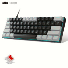 (Grey&Black(Red Switches)) 60% Mechanical Keyboard, Gaming Keyboard And Sea Blue Backlit Small Compact 60 Percent Keyboard Mechanical, Portable 60 Percent Gaming Keyboard Gamer