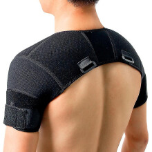 Black Double Shoulder Wrap Brace Rotator Cuff Arm Pain Relief Hot Therapy For Man And Women Flexible Xl Dg.