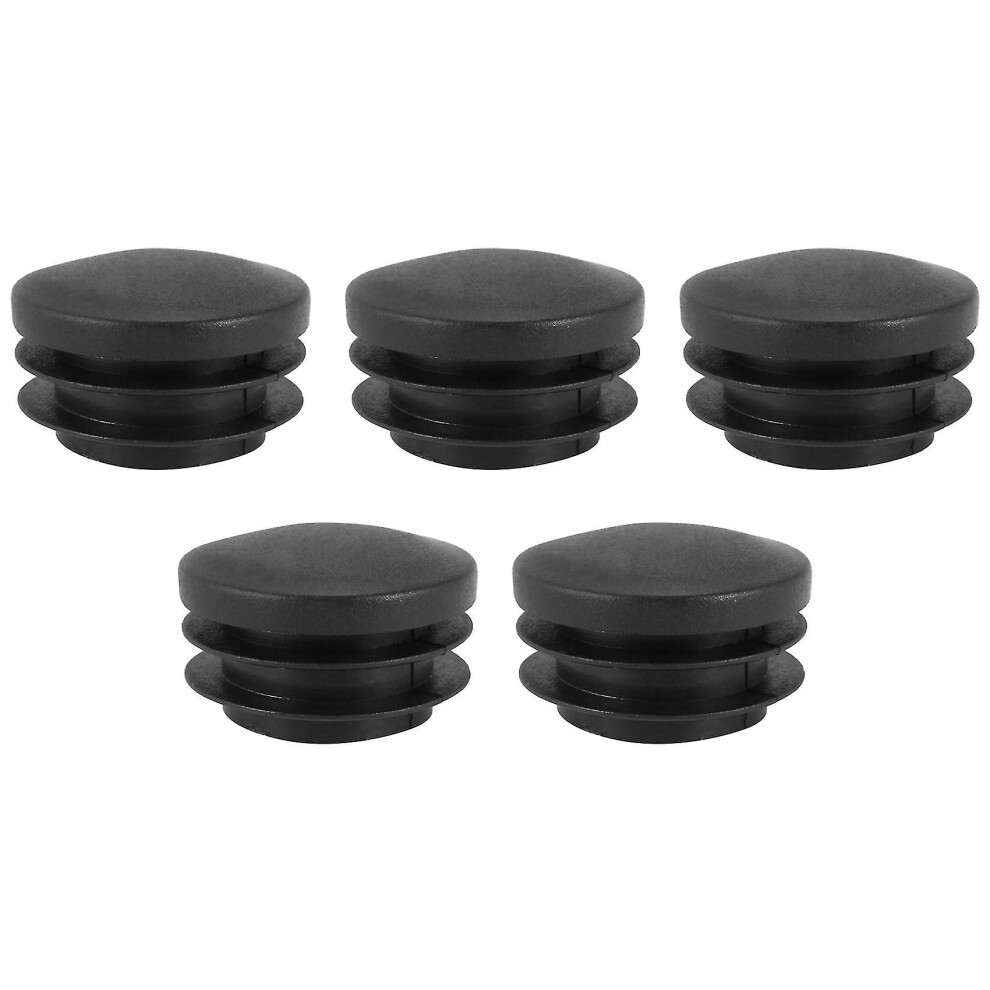 Black Plastic 35mm Dia Blanking End Caps Round Tube Insert 5 Pcs