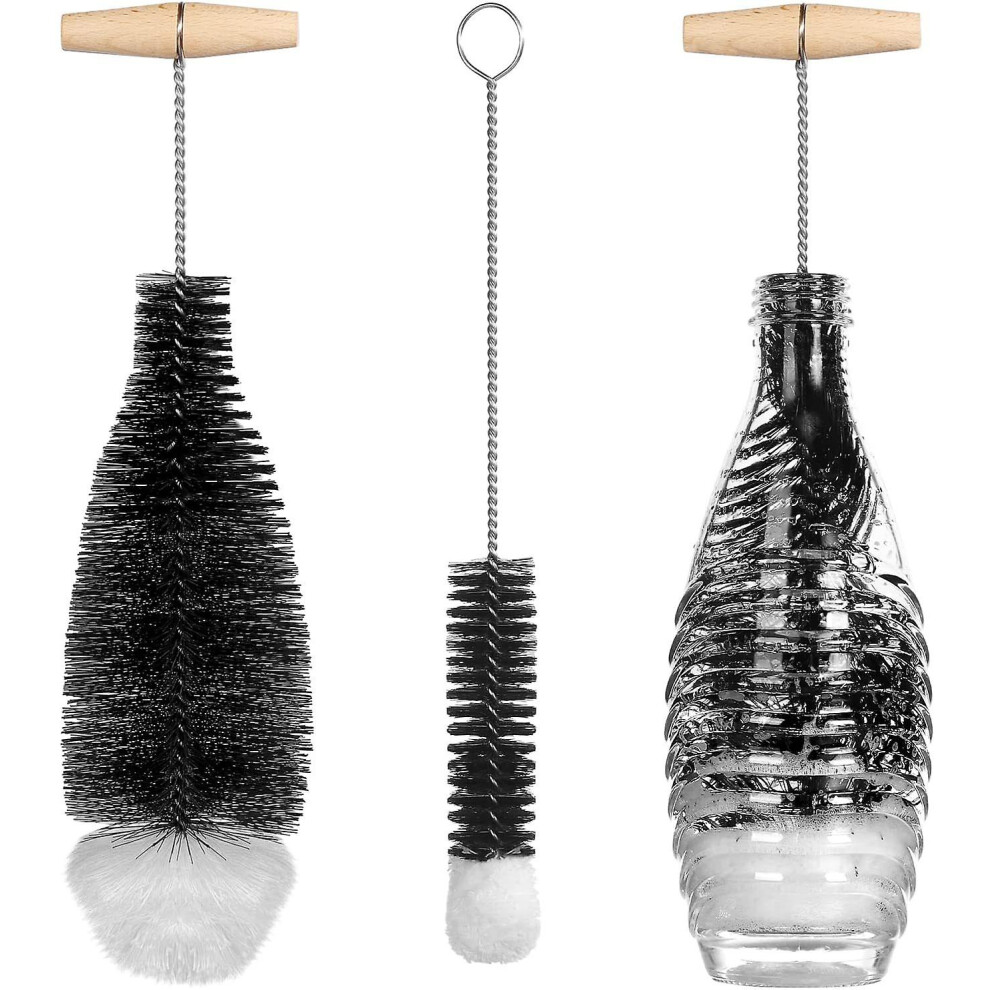 Bottle Brush, Set Of 2 Bottle Brushes For Cleaning Soda Stream, Long Handle Water Bottle Cleaner Brush For Flask, Glass And Narrow Neck Bottles