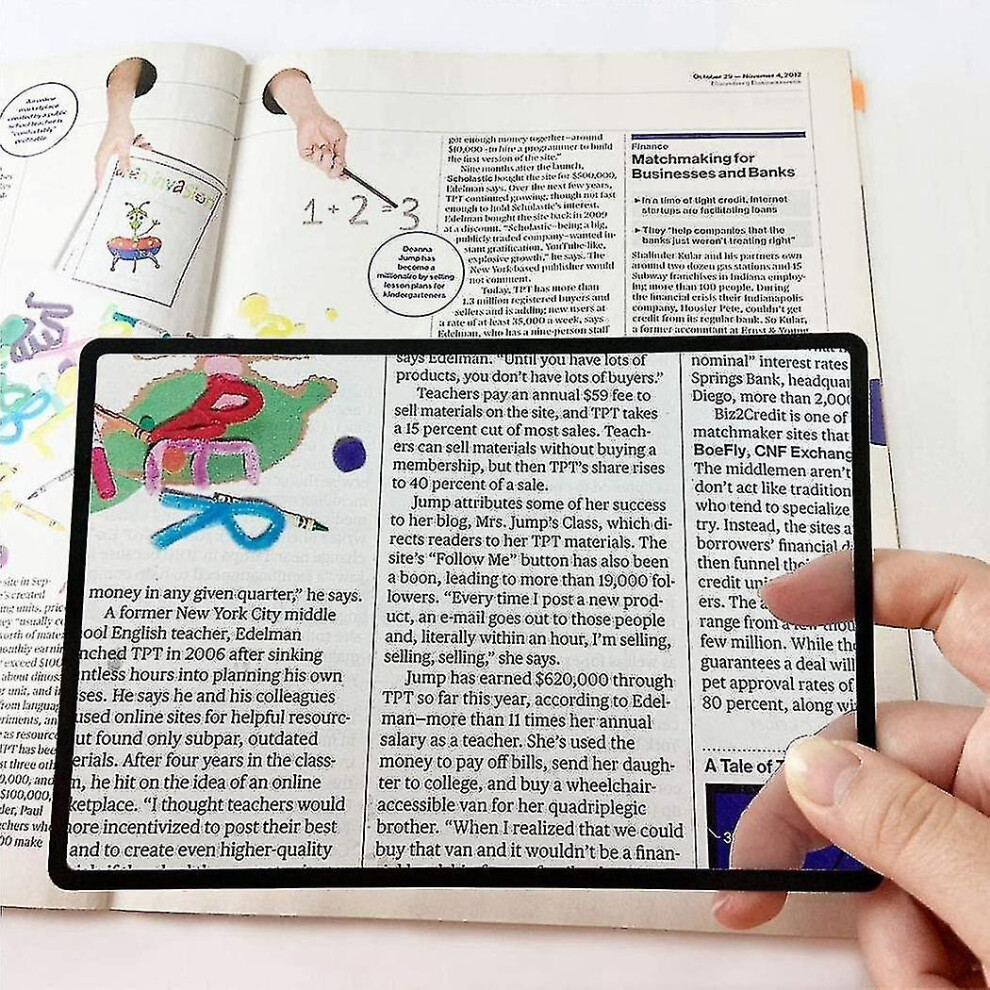 Premium 3x (300%) Page Magnifying Lens Magnifiers For Reading Small Prints, Low Vision Aids