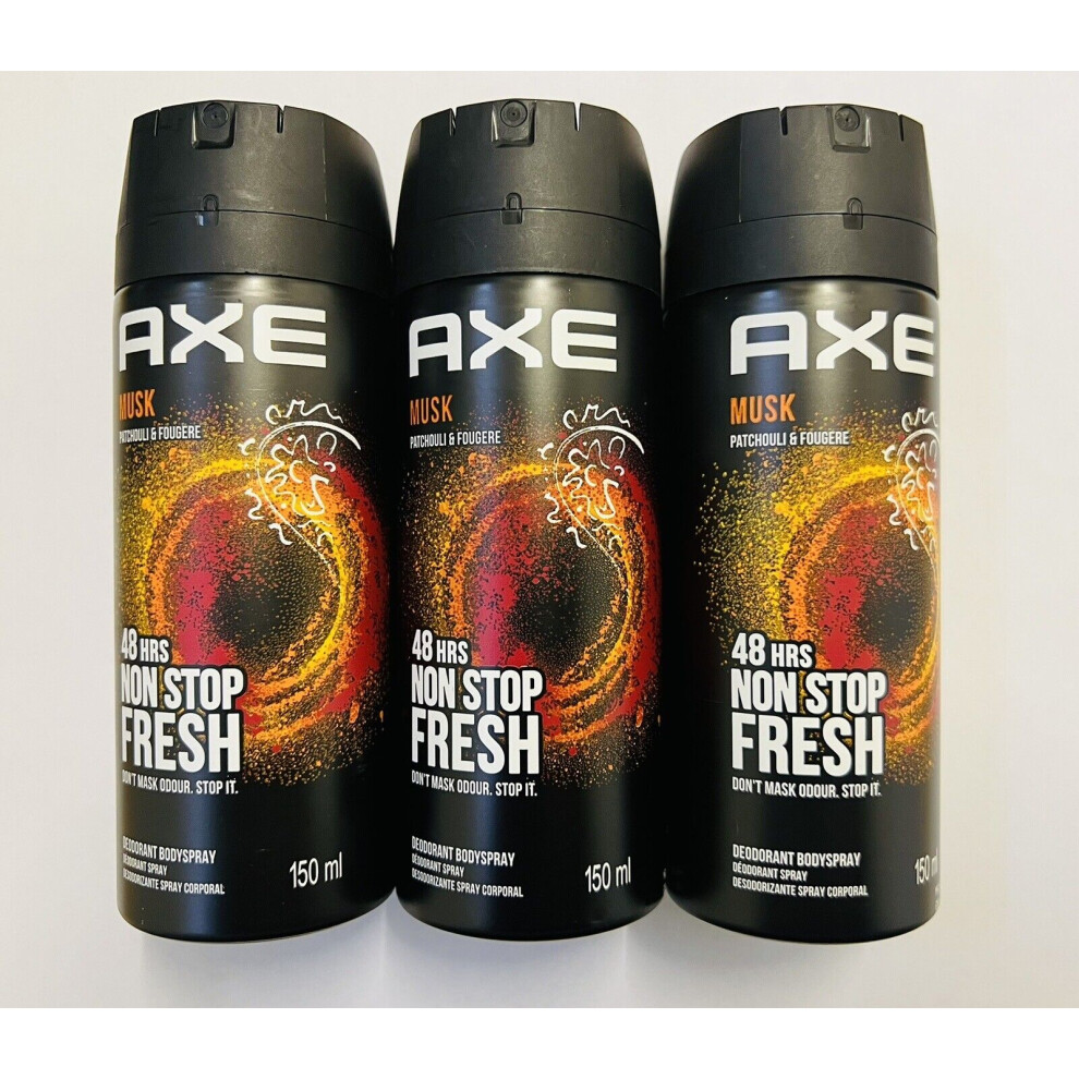 3 x AXE Musk 150ml Deodorant Spray