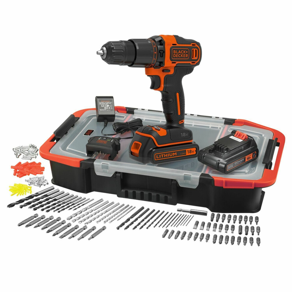 Black+Decker Cordless Combi Drill Driver Kit 18v