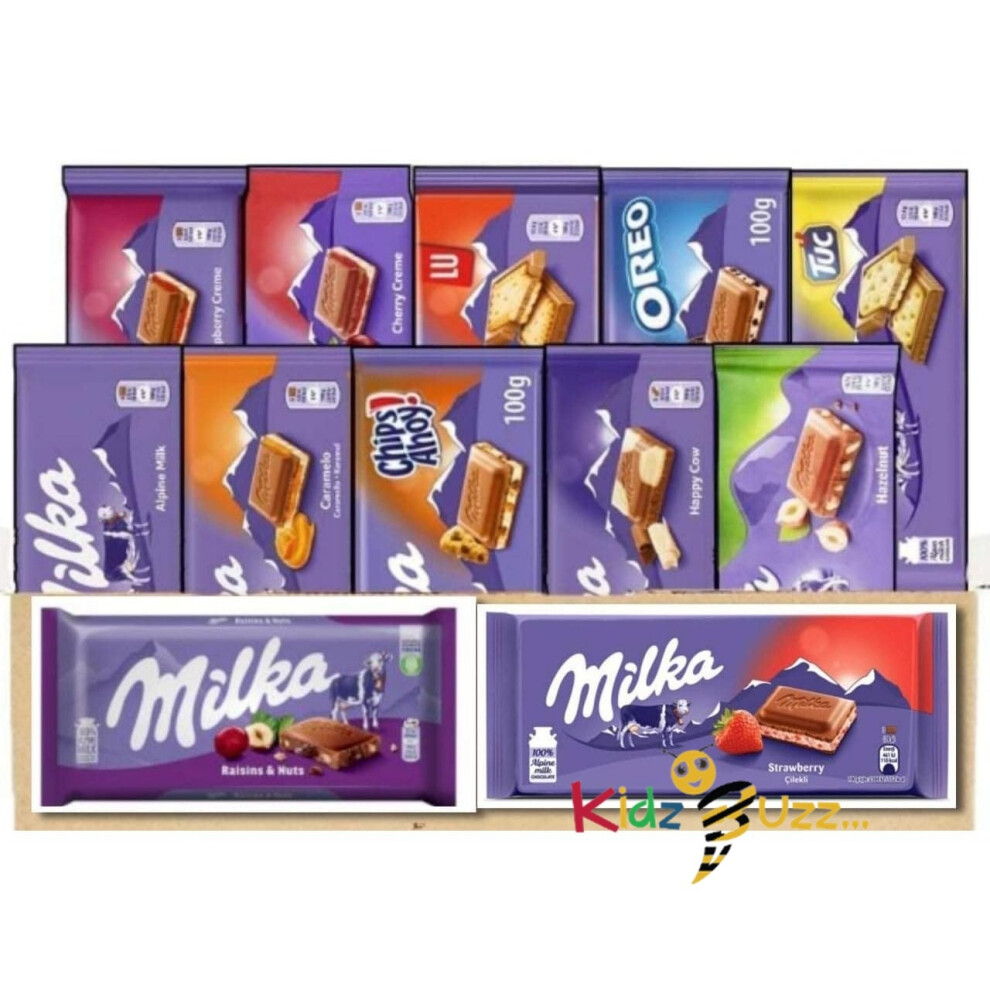 Kidzbuzz Milka Mix Chocolate Bars (Pack Of 6) Delicious Tasty & Twisty
