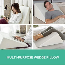 Large Acid Reflux Flex Support Bed Wedge Pillow with Removable Quilted Cover