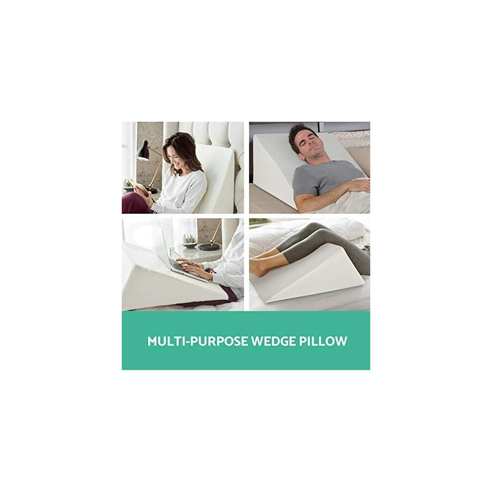 Large Acid Reflux Flex Support Bed Wedge Pillow with Removable Quilted Cover