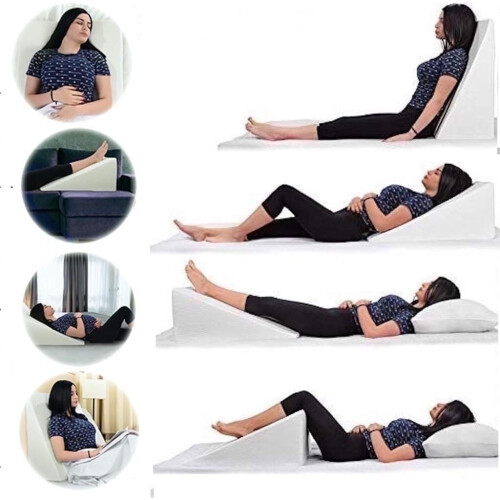 Large Acid Reflux Flex Support Bed Wedge Pillow with Removable Quilted Cover 1