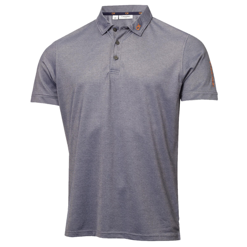 Calvin Klein Men's Blue (L, Navy Marl) Concord Sustainable Moisture Wicking Golf Polo Shirt