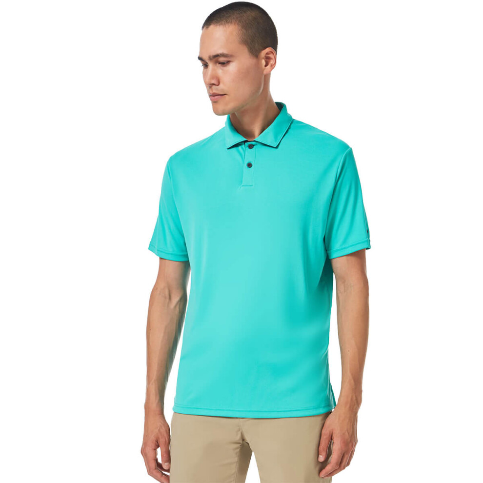 (M, Light Emerald) Oakley Mens 2022 Oakley Divisional Hydrolix Stretch Golf Polo Shirt