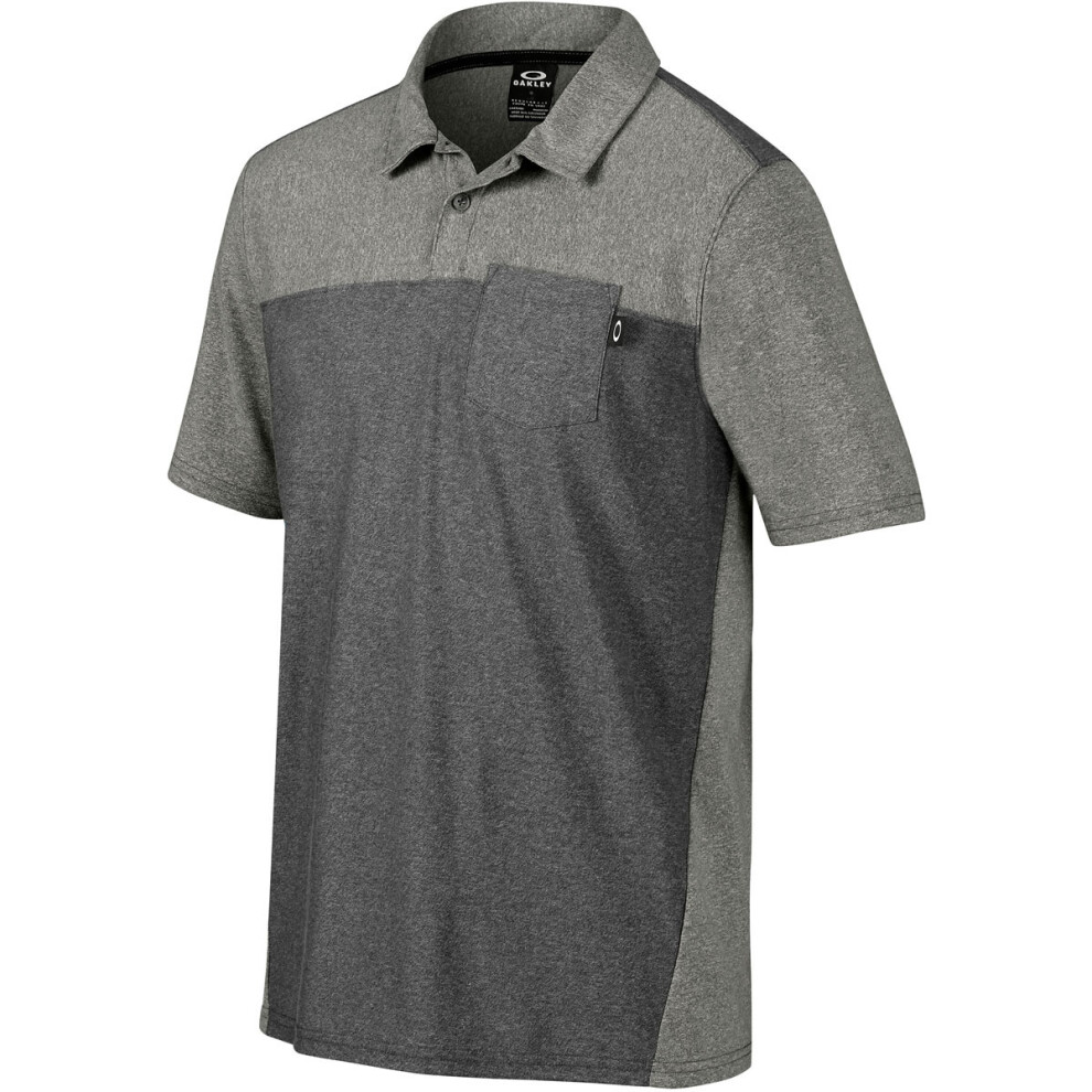 (S, Athletic Grey Heather) Oakley Golf Mens Foundation Performance Tech Short Sleeve Polo Shirt