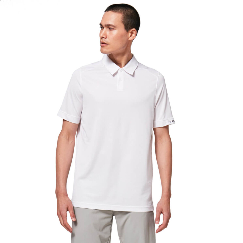 (2XL, White) Oakley Mens 2022 Aero Ellipse 2.0 Wicking UV Protection Golf Polo Shirt