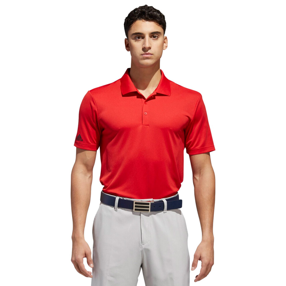 (S, Collegiate Red) adidas Golf Mens Moisture Wicking Short Sleeve Performance Polo Shirt