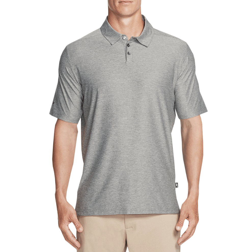 (S, Heather Charcoal) Skechers Golf Mens Pine Valley Classic Breathable Performance Polo Shirt