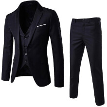 (Black, M) Mens Suit 3-piece Suit R Wedding Et Vest Pants Blazers Fash Blazer Et Clothing