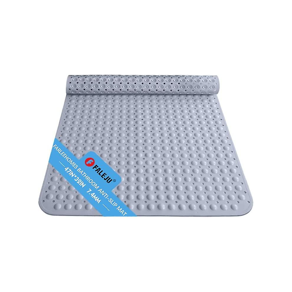 Extra Large 47 X 32 Inch Bath Tub Shower Mat With Suction Cups, Pool Anti-slip Thickened Mat Large Bathroom With Drain Holes Shower Floor Mat Home Mat